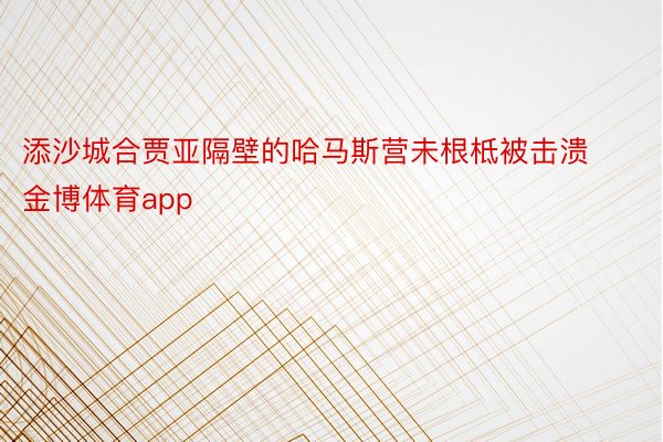 添沙城合贾亚隔壁的哈马斯营未根柢被击溃金博体育app