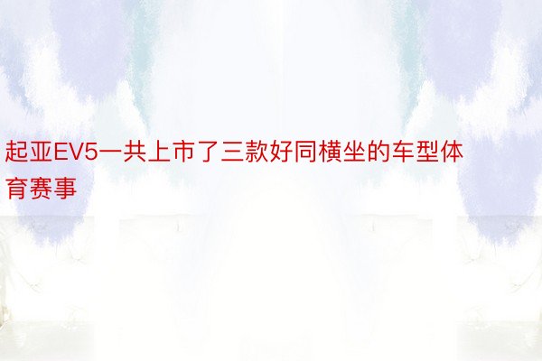 起亚EV5一共上市了三款好同横坐的车型体育赛事