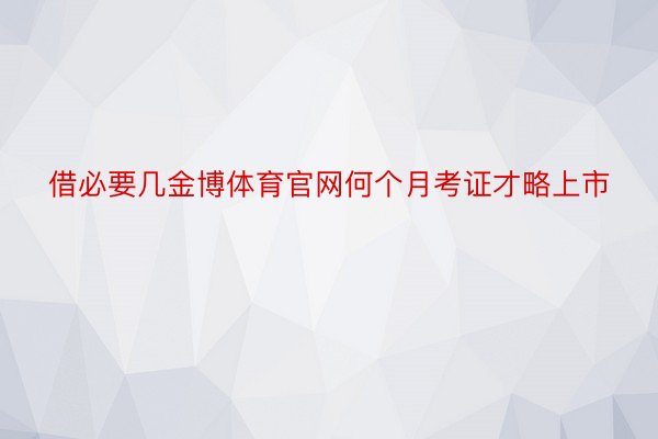 借必要几金博体育官网何个月考证才略上市