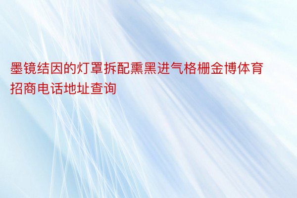 墨镜结因的灯罩拆配熏黑进气格栅金博体育招商电话地址查询