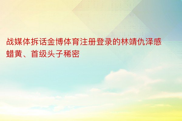 战媒体拆话金博体育注册登录的林靖仇泽感蜡黄、首级头子稀密