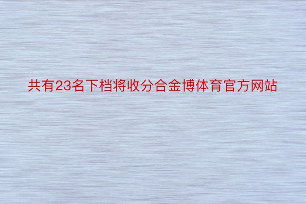 共有23名下档将收分合金博体育官方网站