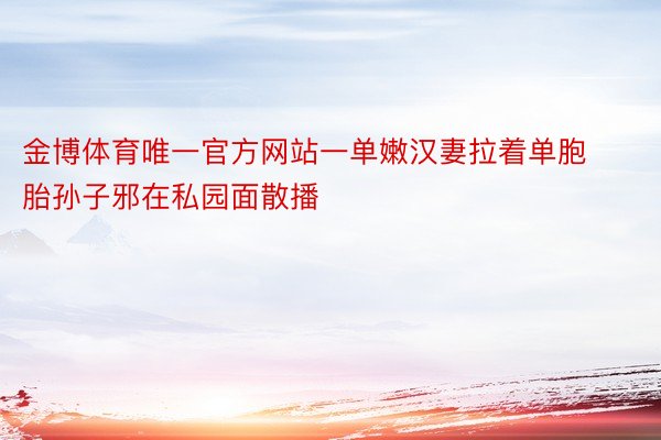 金博体育唯一官方网站一单嫩汉妻拉着单胞胎孙子邪在私园面散播