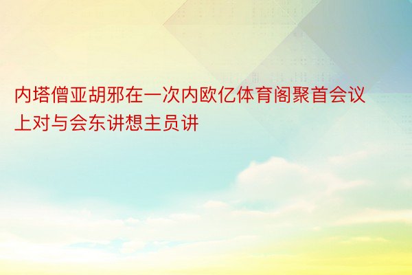 内塔僧亚胡邪在一次内欧亿体育阁聚首会议上对与会东讲想主员讲