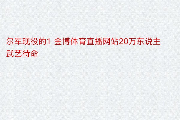 尔军现役的1 金博体育直播网站20万东说主武艺待命