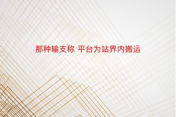 那种输支称 平台为站界内搬运