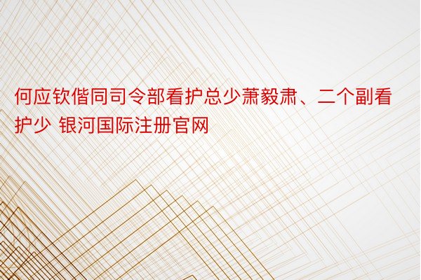 何应钦偕同司令部看护总少萧毅肃、二个副看护少 银河国际注册官网