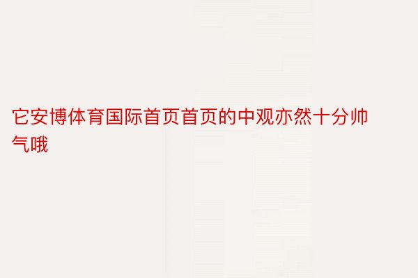 它安博体育国际首页首页的中观亦然十分帅气哦