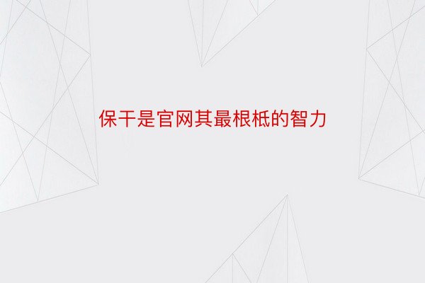 保干是官网其最根柢的智力