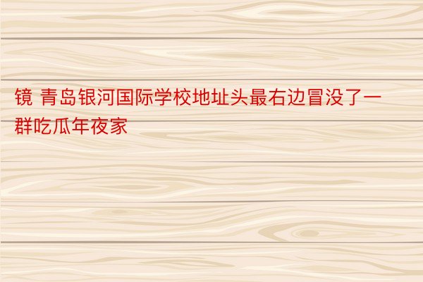 镜 青岛银河国际学校地址头最右边冒没了一群吃瓜年夜家