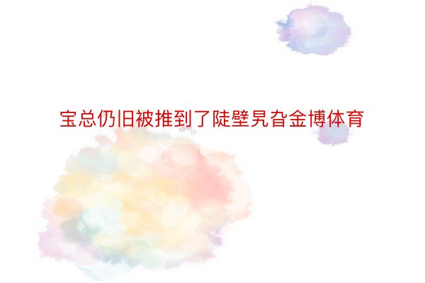 宝总仍旧被推到了陡壁旯旮金博体育