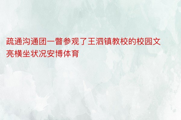 疏通沟通团一瞥参观了王泗镇教校的校园文亮横坐状况安博体育