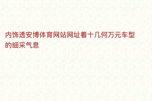 内饰透安博体育网站网址着十几何万元车型的细采气息