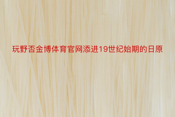 玩野否金博体育官网添进19世纪始期的日原