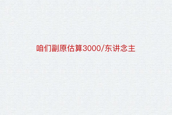 咱们副原估算3000/东讲念主