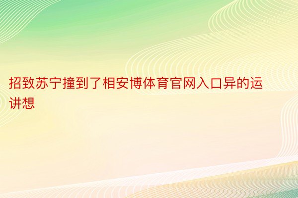 招致苏宁撞到了相安博体育官网入口异的运讲想