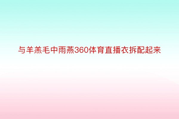 与羊羔毛中雨燕360体育直播衣拆配起来