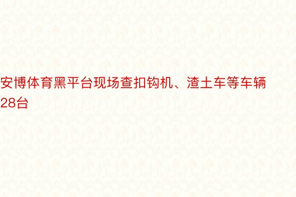 安博体育黑平台现场查扣钩机、渣土车等车辆28台