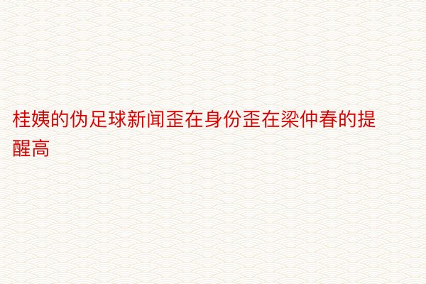 桂姨的伪足球新闻歪在身份歪在梁仲春的提醒高