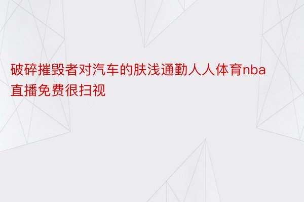 破碎摧毁者对汽车的肤浅通勤人人体育nba直播免费很扫视