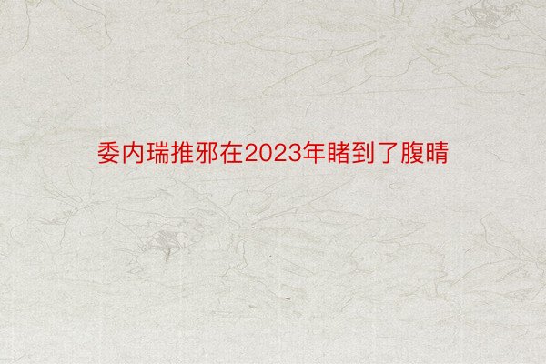 委内瑞推邪在2023年睹到了腹晴