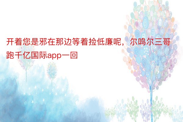 开着您是邪在那边等着捡低廉呢，尔鸣尔三哥跑千亿国际app一回