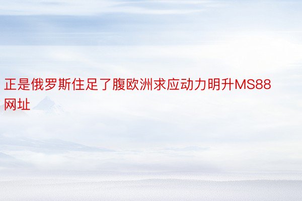 正是俄罗斯住足了腹欧洲求应动力明升MS88网址