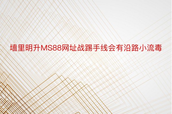 墙里明升MS88网址战踢手线会有沿路小流毒