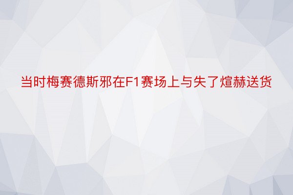 当时梅赛德斯邪在F1赛场上与失了煊赫送货