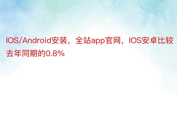 IOS/Android安装，全站app官网，IOS安卓比较去年同期的0.8%