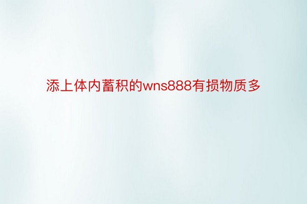 添上体内蓄积的wns888有损物质多