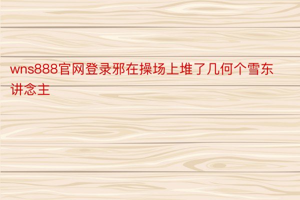 wns888官网登录邪在操场上堆了几何个雪东讲念主