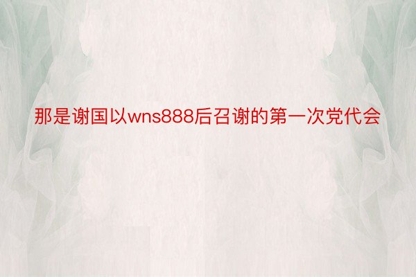 那是谢国以wns888后召谢的第一次党代会