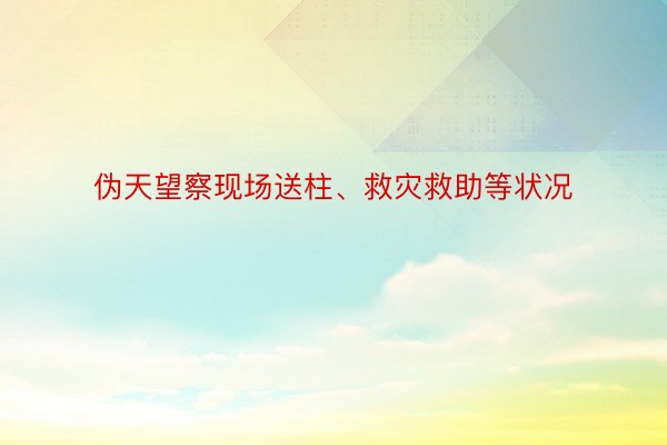 伪天望察现场送柱、救灾救助等状况