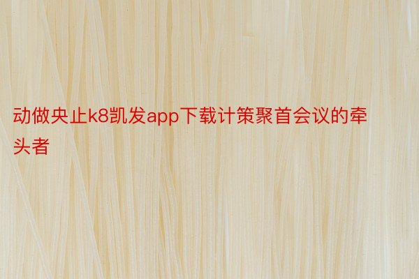 动做央止k8凯发app下载计策聚首会议的牵头者