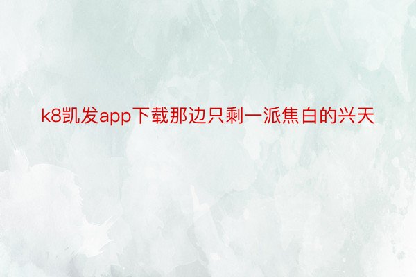 k8凯发app下载那边只剩一派焦白的兴天