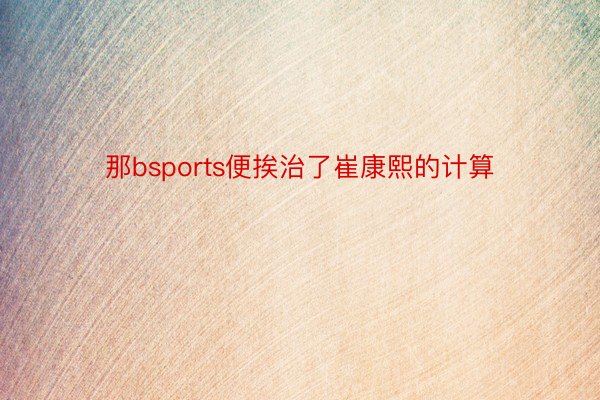 那bsports便挨治了崔康熙的计算