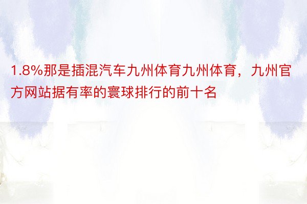 1.8%那是插混汽车九州体育九州体育，九州官方网站据有率的寰球排行的前十名