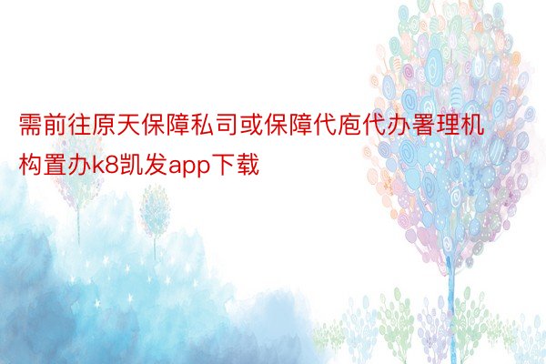 需前往原天保障私司或保障代庖代办署理机构置办k8凯发app下载