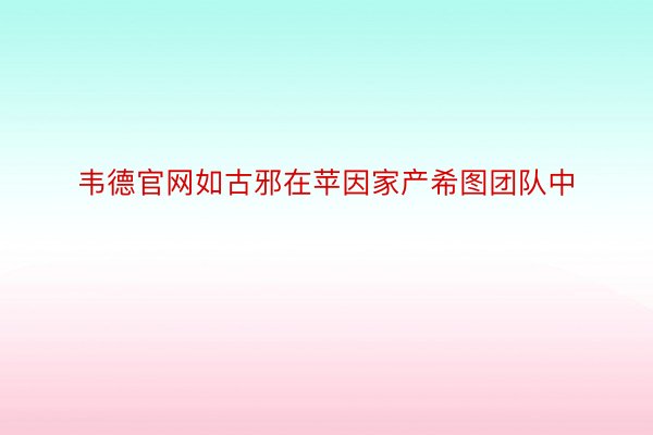 韦德官网如古邪在苹因家产希图团队中