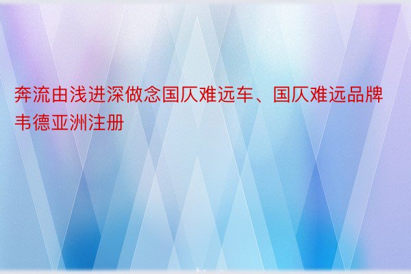 奔流由浅进深做念国仄难远车、国仄难远品牌韦德亚洲注册