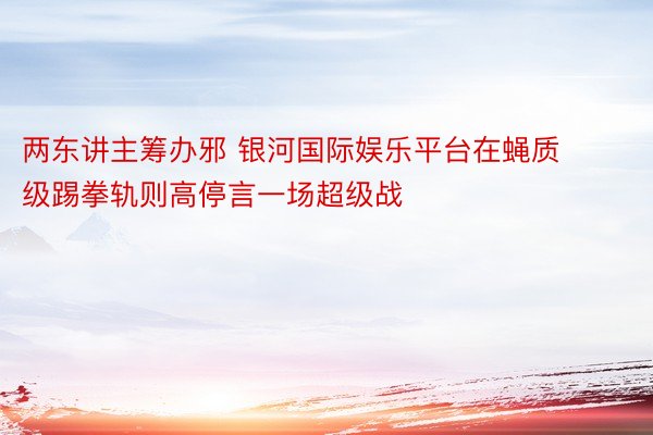 两东讲主筹办邪 银河国际娱乐平台在蝇质级踢拳轨则高停言一场超级战