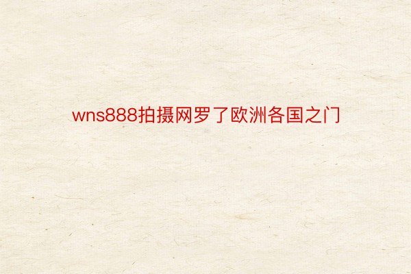 wns888拍摄网罗了欧洲各国之门