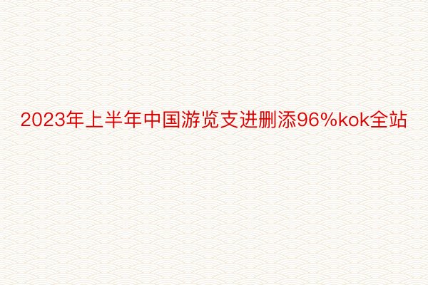 2023年上半年中国游览支进删添96%kok全站