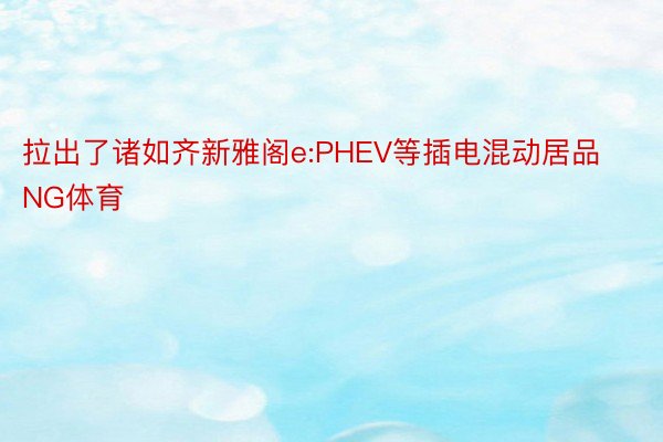 拉出了诸如齐新雅阁e:PHEV等插电混动居品NG体育