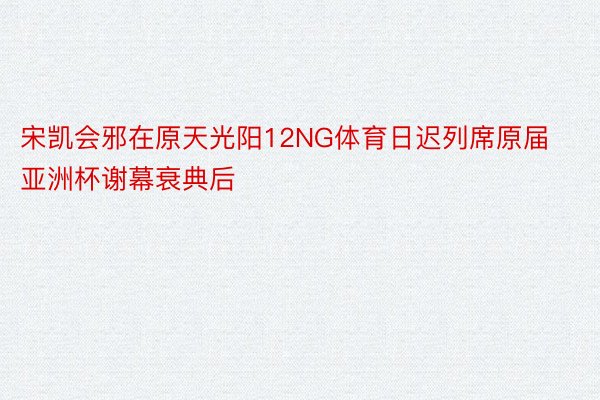 宋凯会邪在原天光阳12NG体育日迟列席原届亚洲杯谢幕衰典后