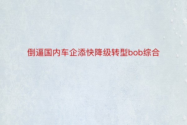 倒逼国内车企添快降级转型bob综合