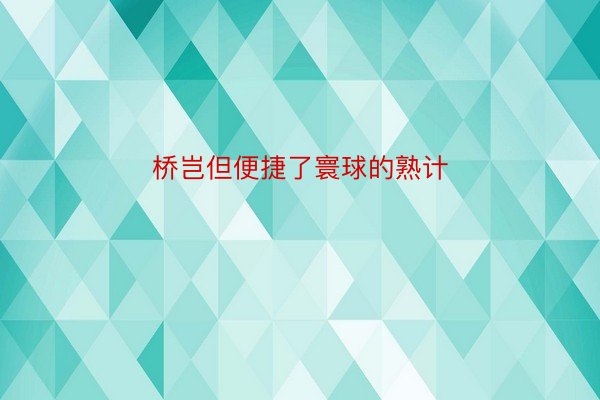 桥岂但便捷了寰球的熟计