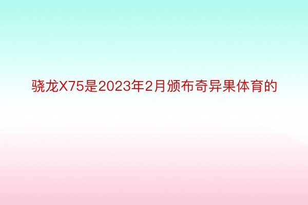 骁龙X75是2023年2月颁布奇异果体育的
