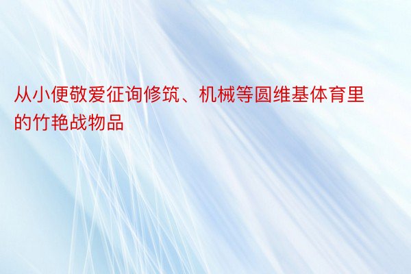 从小便敬爱征询修筑、机械等圆维基体育里的竹艳战物品